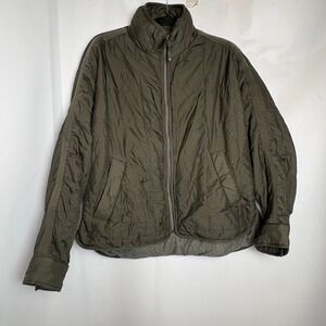 Recreation Threadfit Supply Quilted Puff Bomber Jacket Olive Green Small Women's